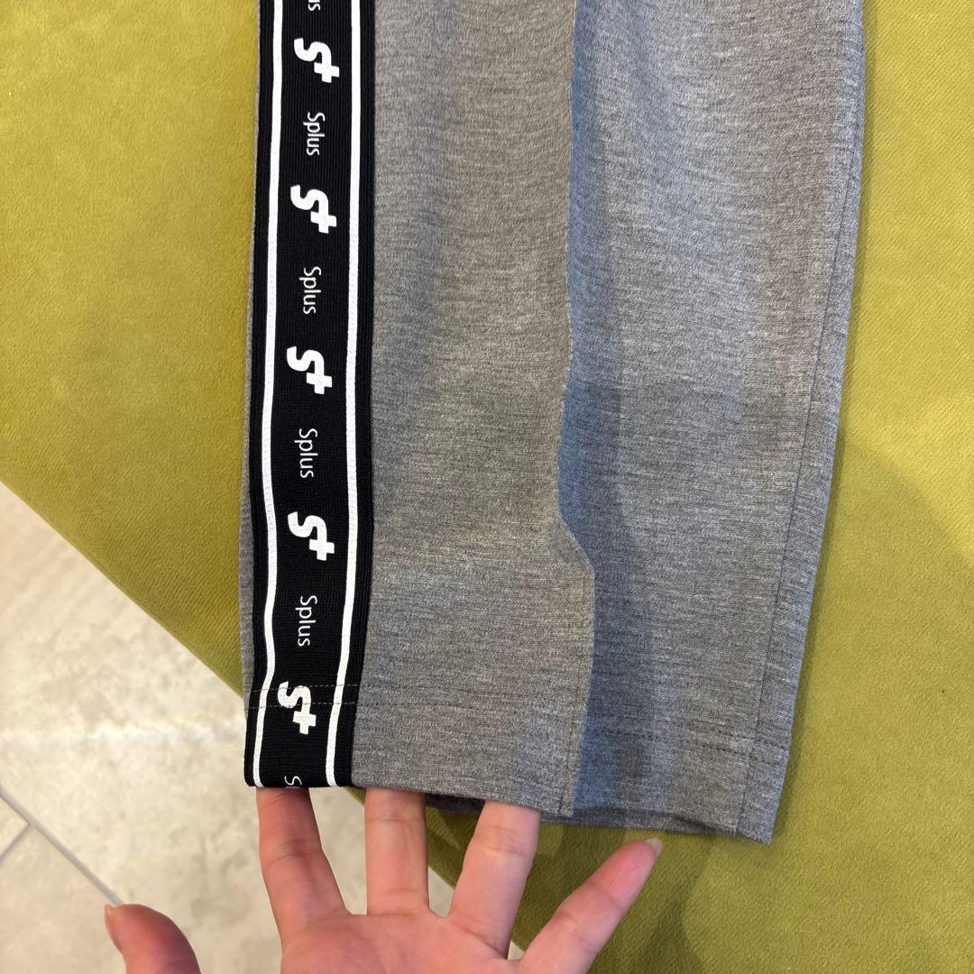 エスプラス グレー サイドストライプパンツ L