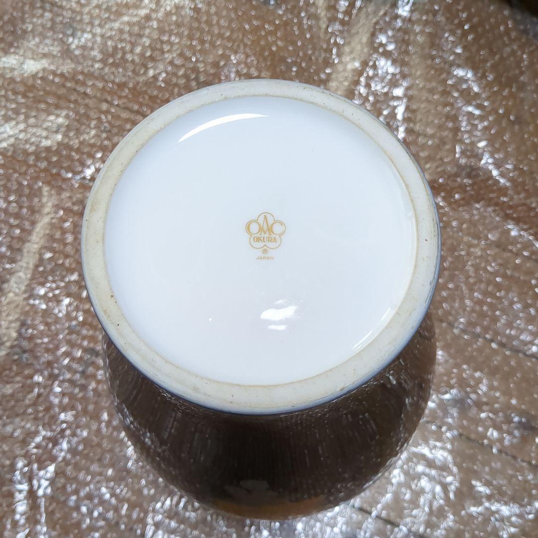 ❇️皇室御用達 大倉陶園 瑠璃金蝕葡萄花瓶❇️約３６cm❇️花入歴無し❇️