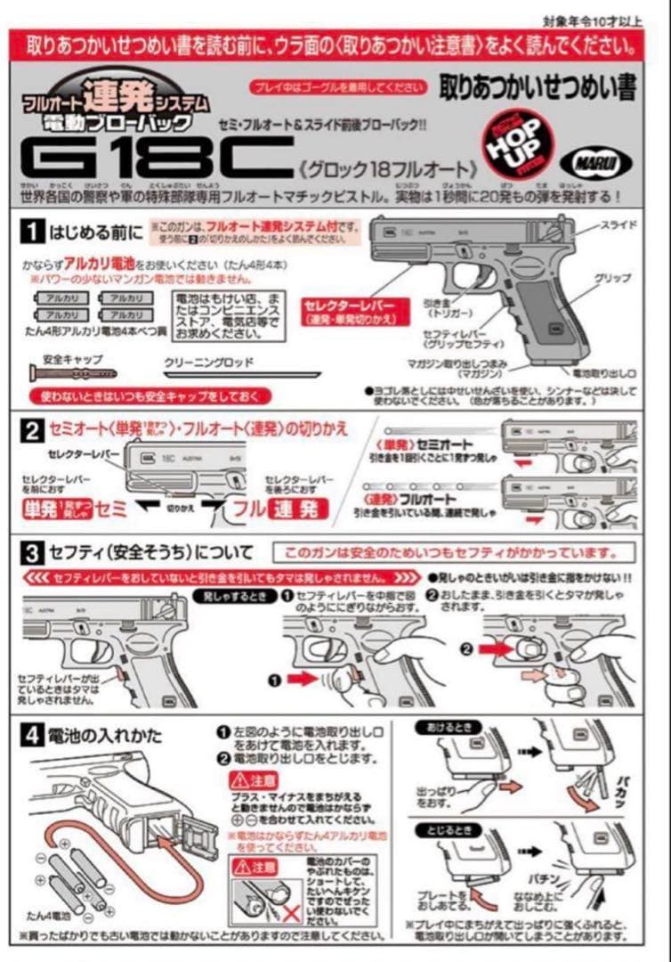 東京マルイ　カスタム品　グロック　G18C 電ブロ　サイレンサーアダプター付き
