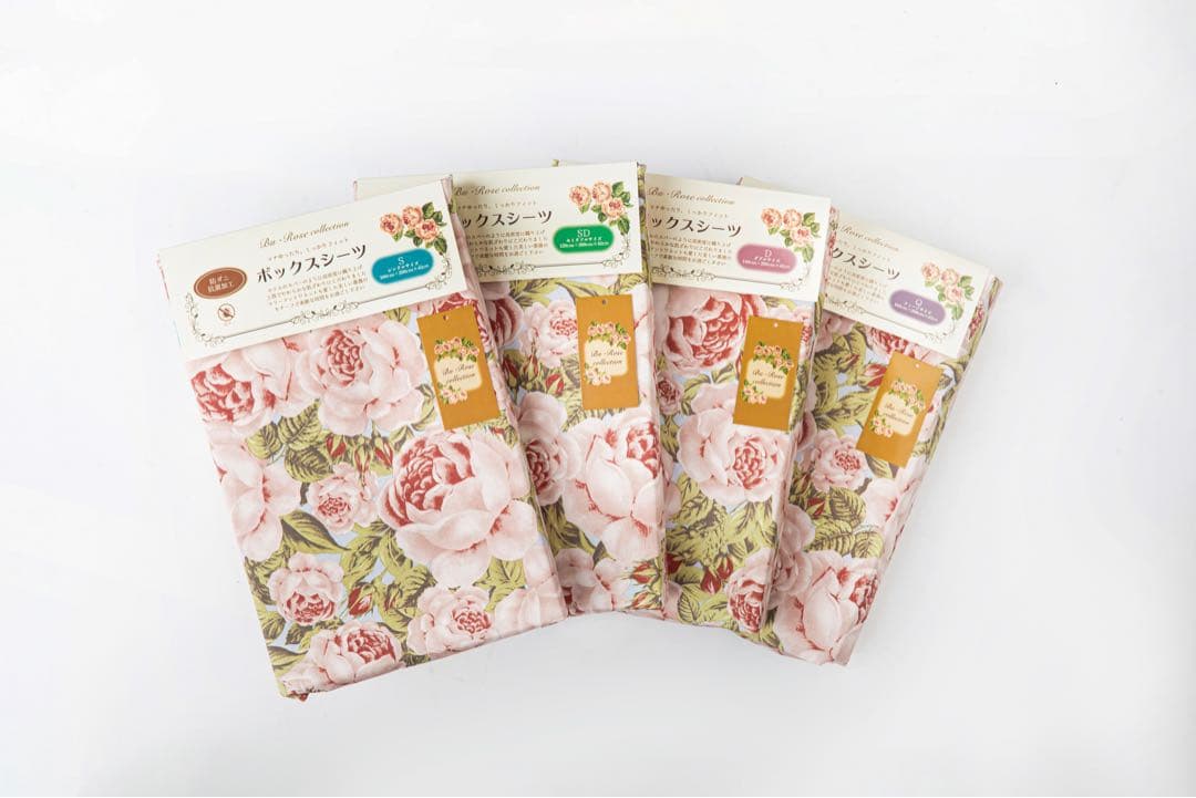 @ブ，ローズ @素敵な薔薇柄 ボックスシーツ クィーン