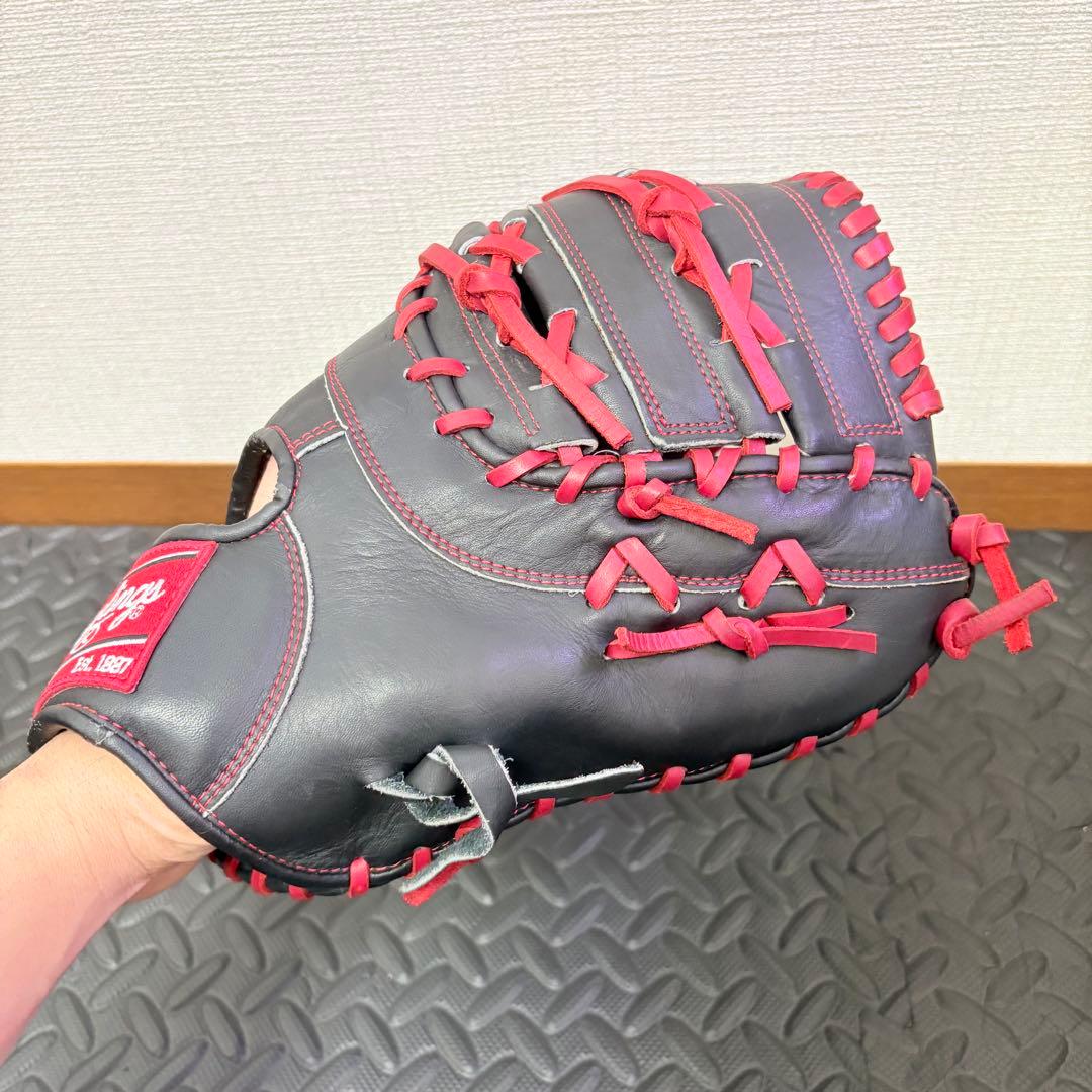 Rawlings 一般軟式ファーストミット 右投げ用 ブラック×レッド