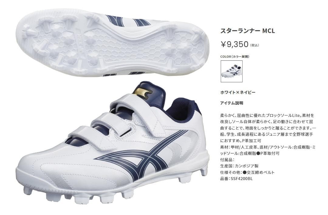 新品未使用 SSK ブロックソールスパイク SSF4200BL 22.0cm