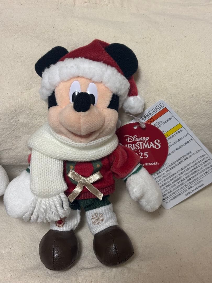 クリスマス ぬいぐるみバッジ ミッキー ミニー セット　ディズニー　2025