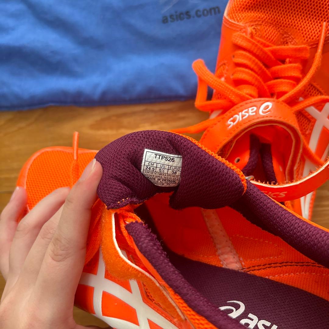 ASICS 陸上スパイクシューズ オレンジ