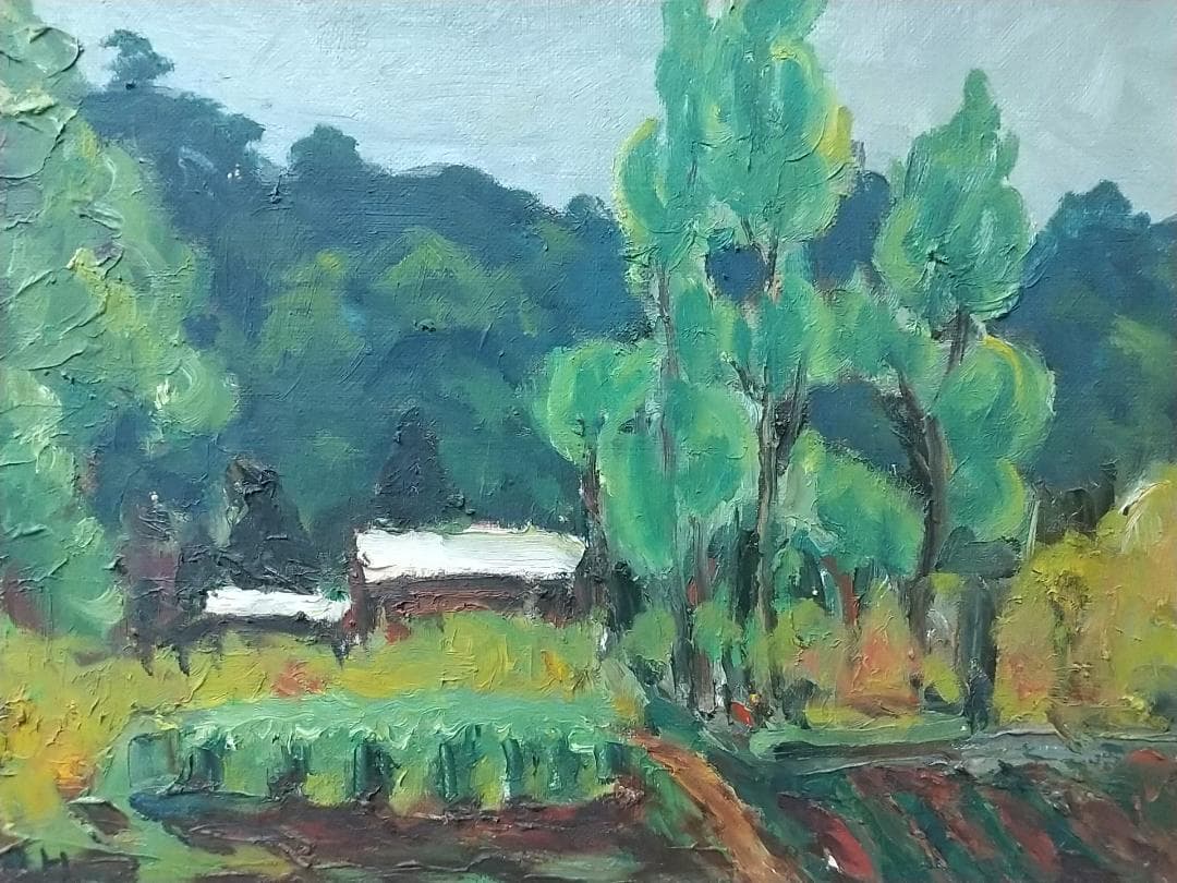 「安行風景」'60 F6 絵画 油絵 油彩画 風景画 アート