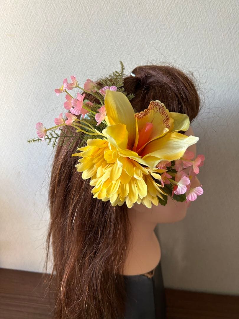5個セット　ヘアクリップ　イエロー系新品未使用　ハンドメイド