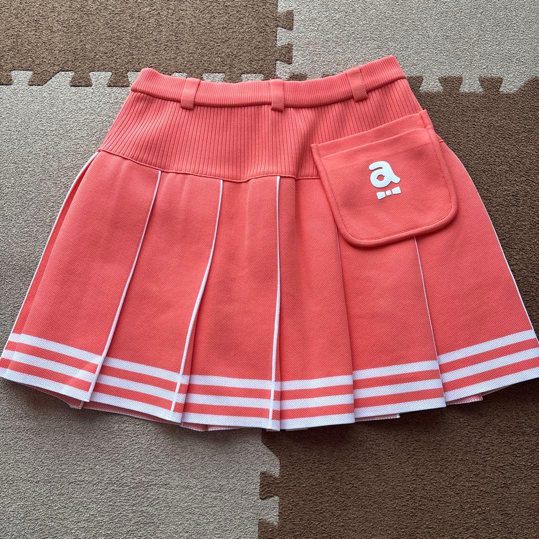 archivio ピンク オレンジプリーツスカート 38