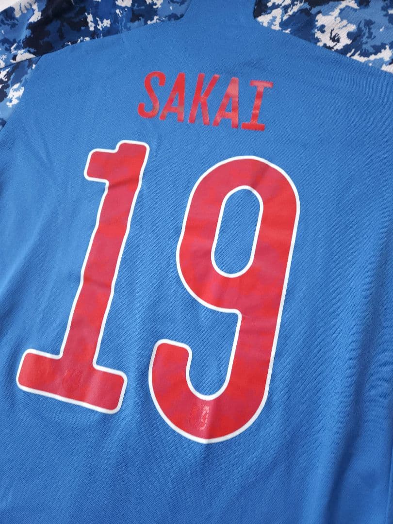 サッカー　ユニフォーム　SAKAI 　19 迷彩　青