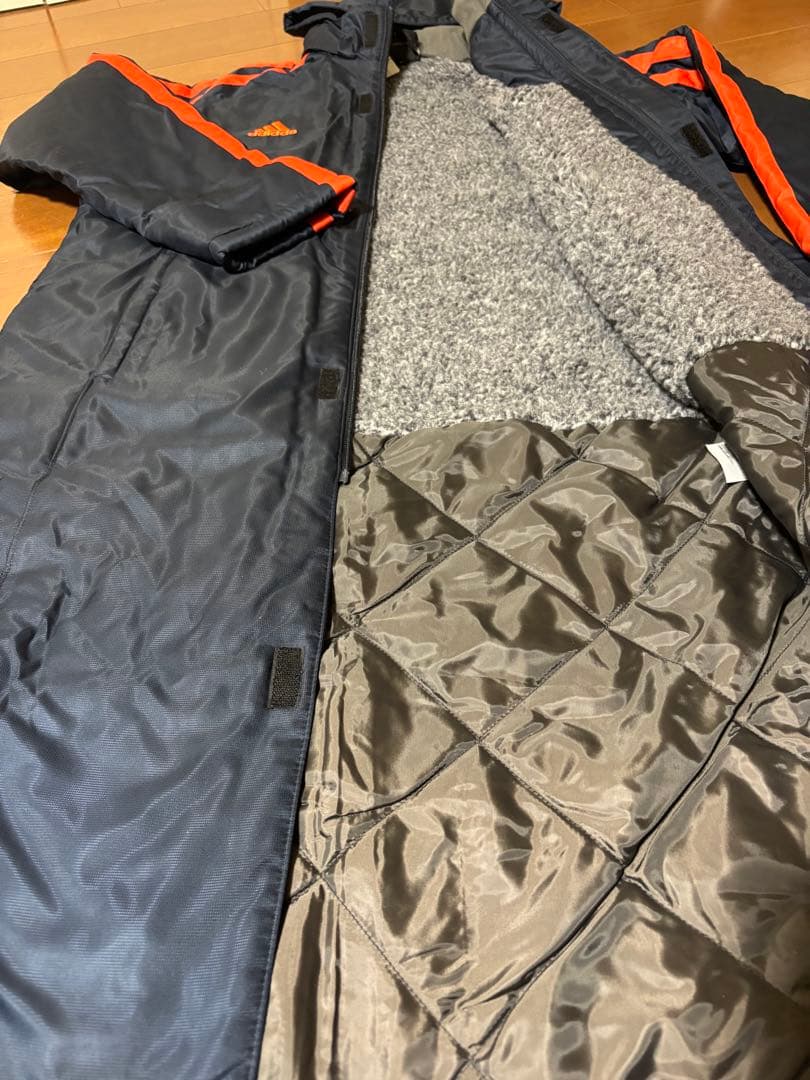 【新品】adidas アディダス ボア ベンチコート ロングコート ネイビー L