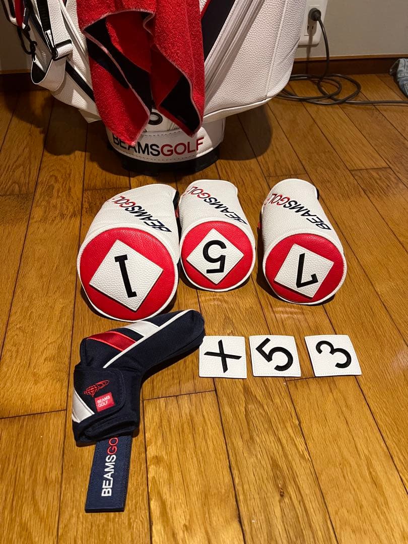 BEAMS GOLF キャディバッグ 2 現行モデル　ウッド3点とパターカバー付