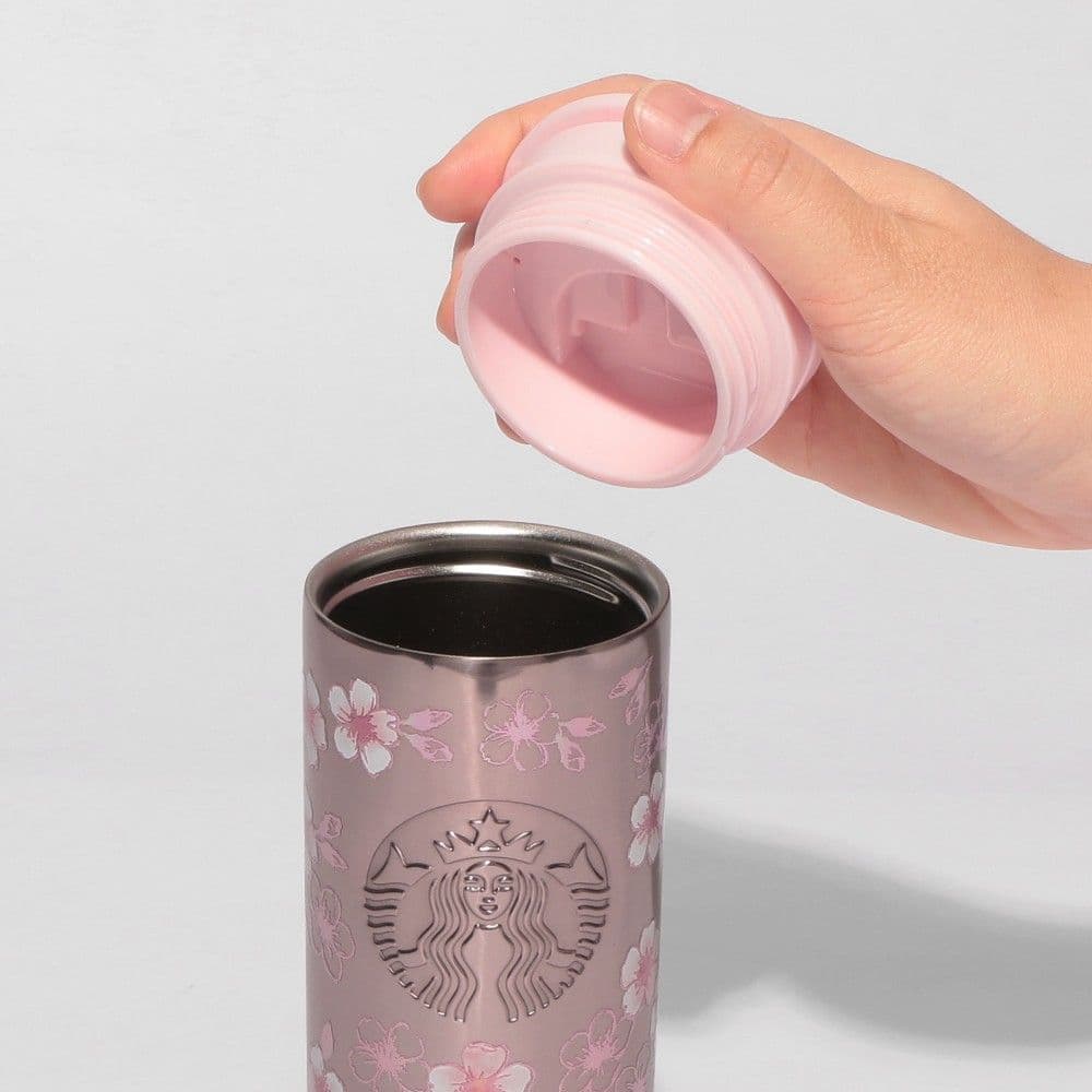 スタバ☆SAKURA2026 ステンレスボトルメタリックライトピンク