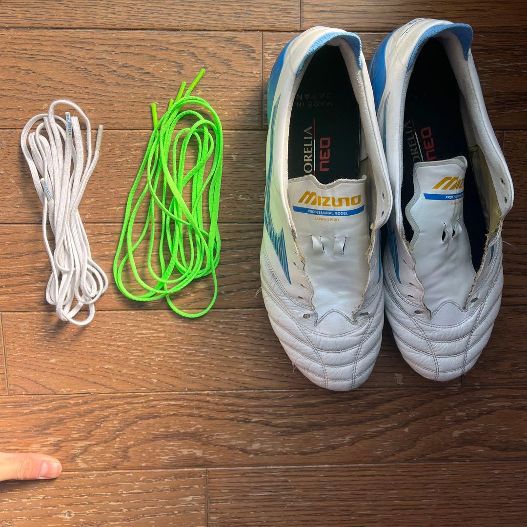 Mizuno サッカーシューズ スパイク ホワイト/ブルー 値下げ交渉可能