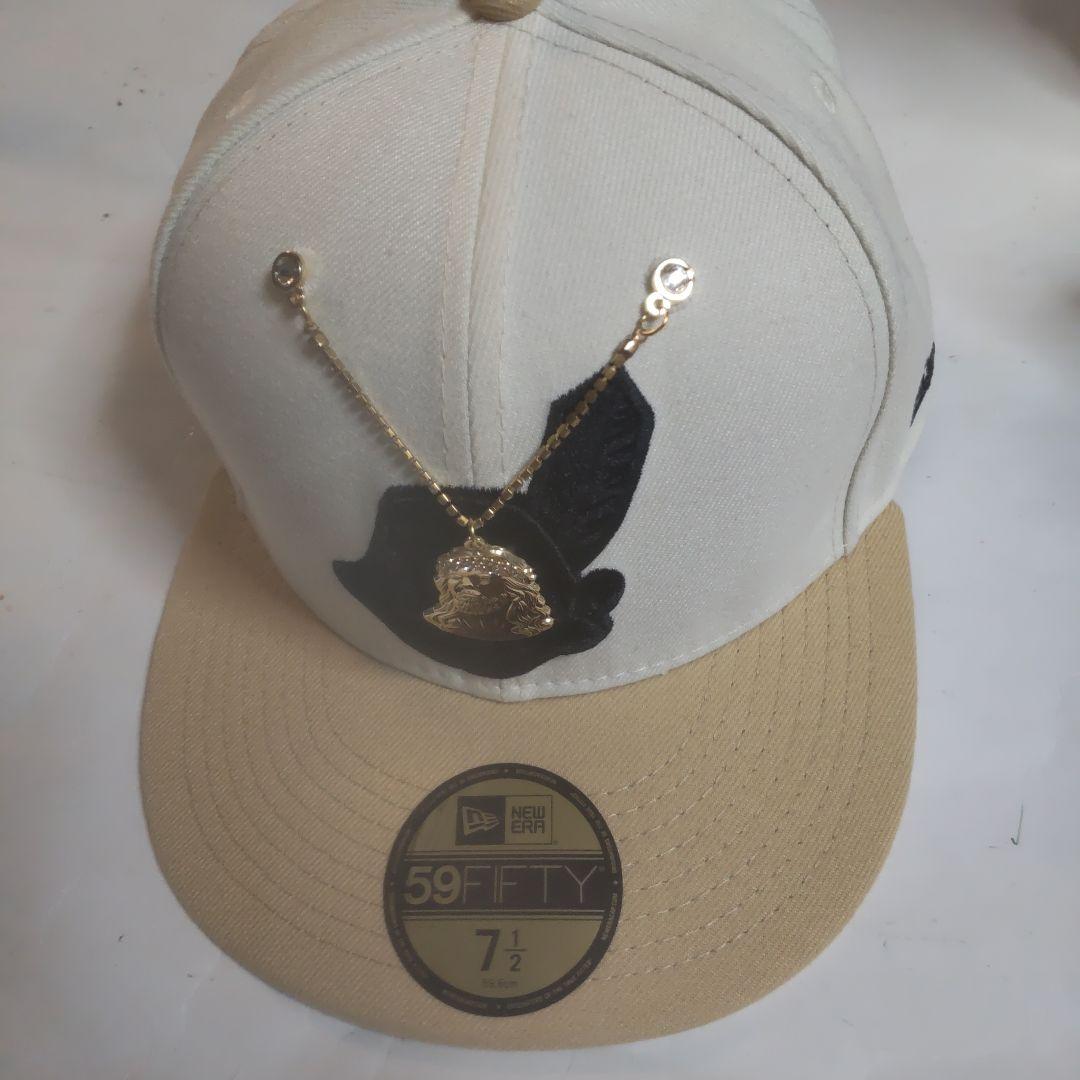 New Era 59FIFTY キャップ 7 1/2 ホワイト/ベージュ、崎山翼