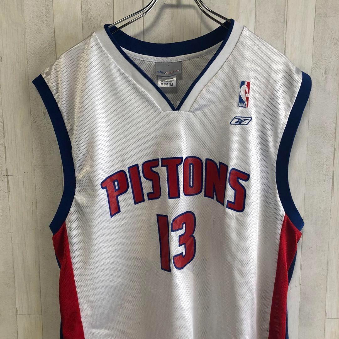 NBA Reebok　リーボック　ピストンズ　プリントロゴ　ノースリーブ　古着