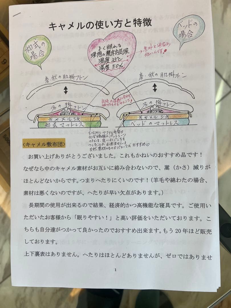 IWATA キャメル毛 敷きパッド ダブル