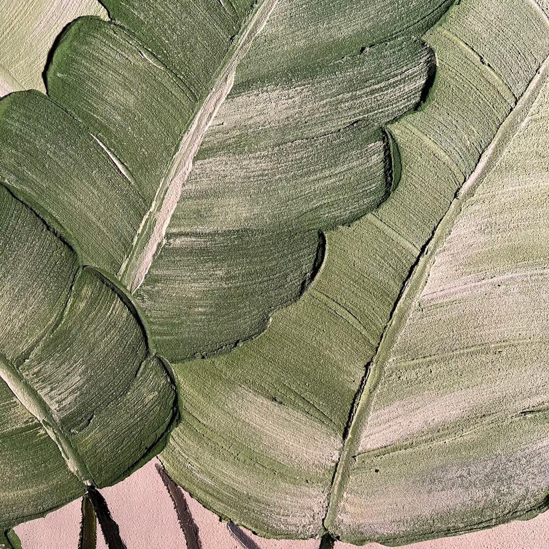 ★秀作★ 手書き油絵 リーフ 額付 肉筆絵画 インテリア 油彩画