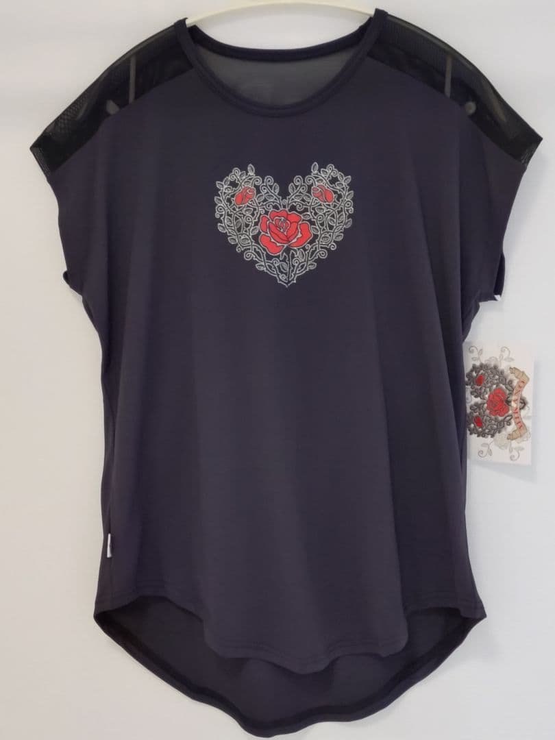 ミカランセ　肩メッッシュ切替エアリーTシャツ　新品・未使用タグ付