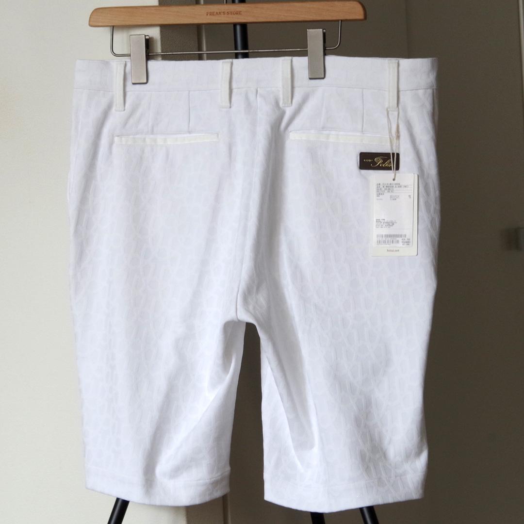 新品タグ付 Felisi GOLF ハーフパンツ モノグラム ホワイト　XL