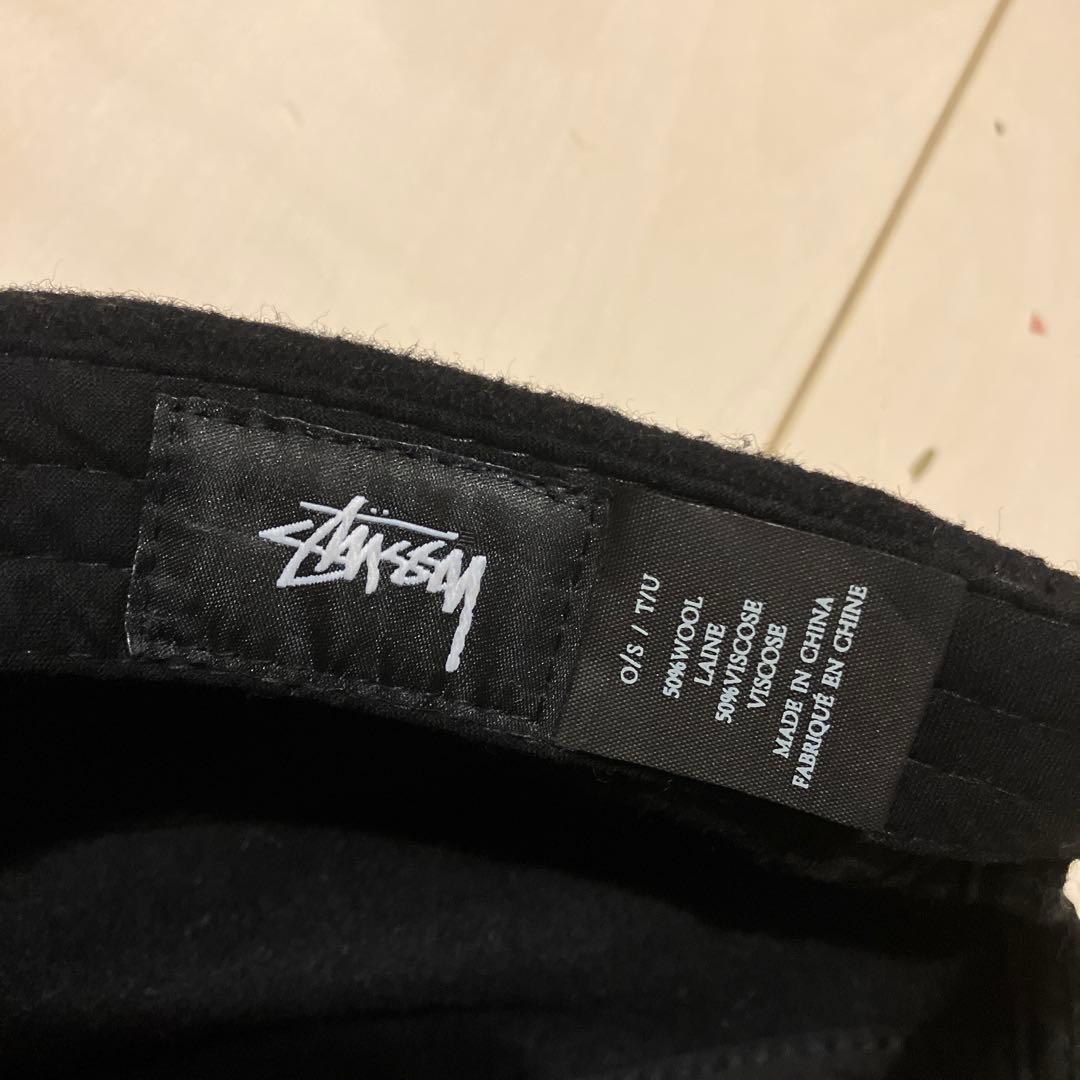 スケートボード SK8 stussy logo 5panel cap black