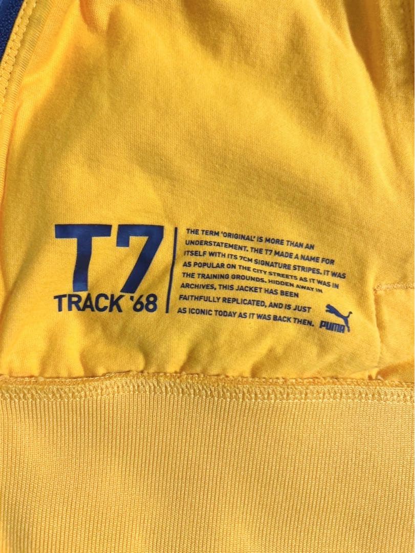 希少PUMA T7 トラックジャケット ワンポイントロゴ イエロー