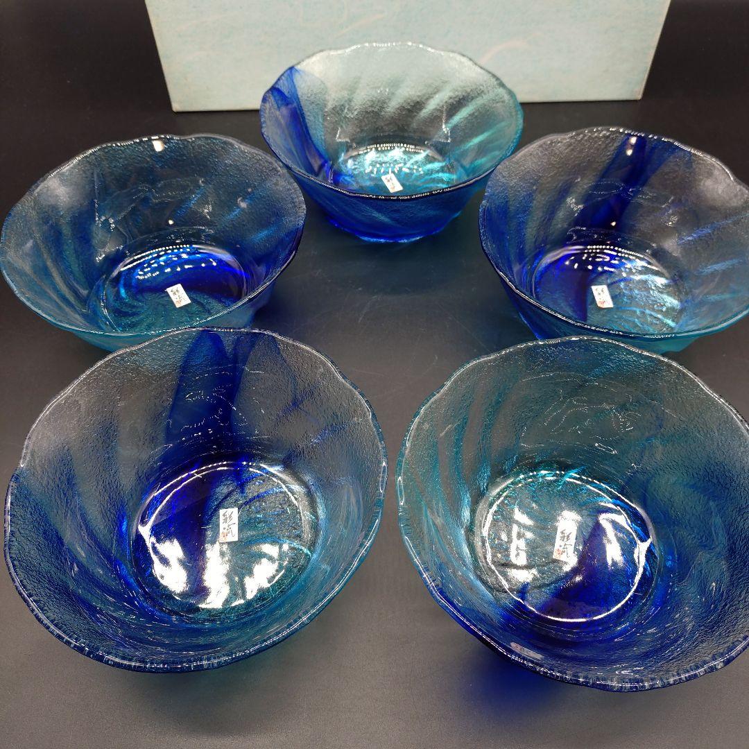 ⭐️新品 未使用品⭐️彩流 麺皿 つゆ皿 5点セット全部で10点 ガラス鉢