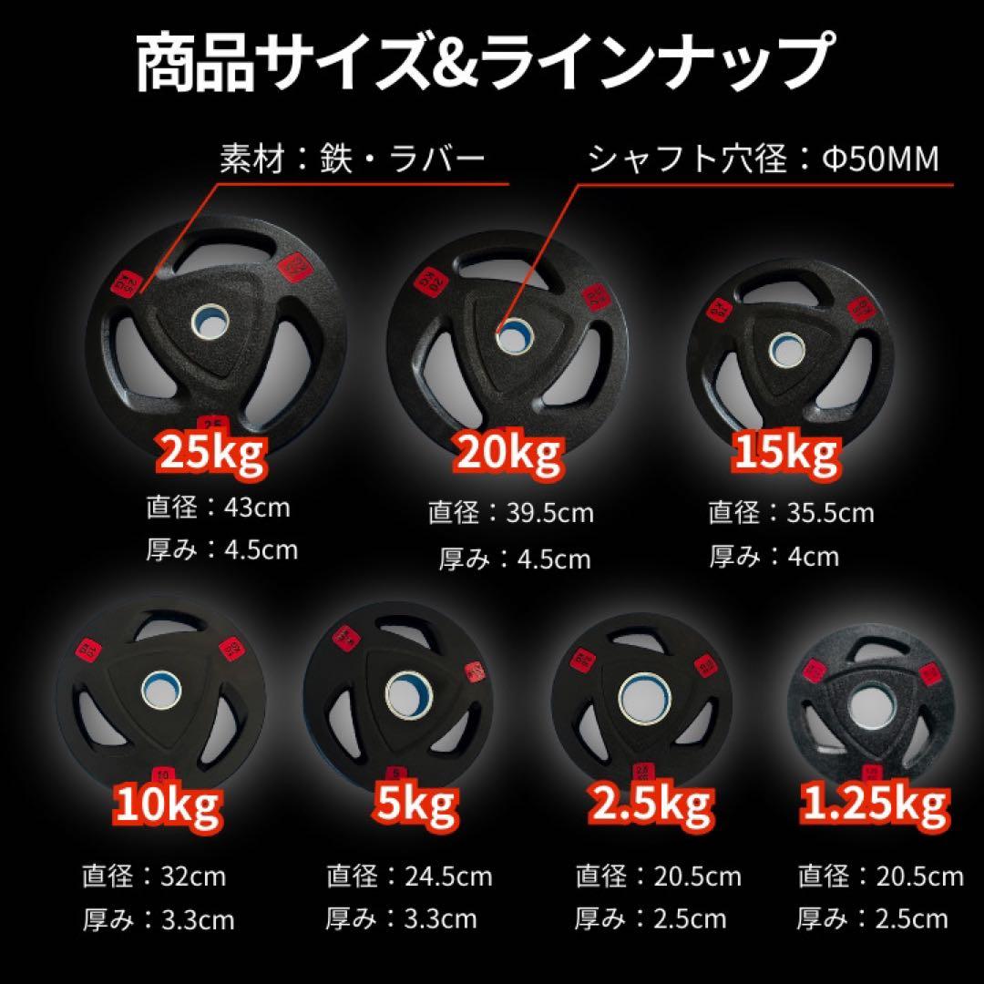 ★新品・送料無料★バーベルプレート計50kgセット(25kg×2枚)オリンピック