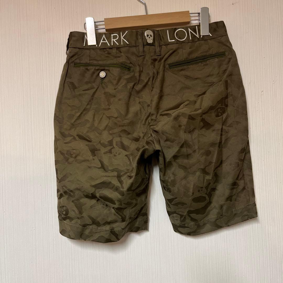 マークアンドロナ ショートパンツ サイズS カーキ 迷彩 スカル ゴルフ