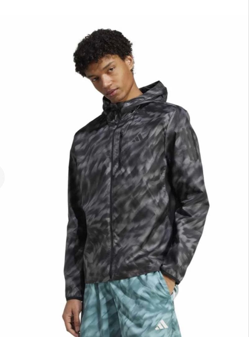 美品 adidas ランニングジャケット M ウィンドブレーカー ウェア 黒