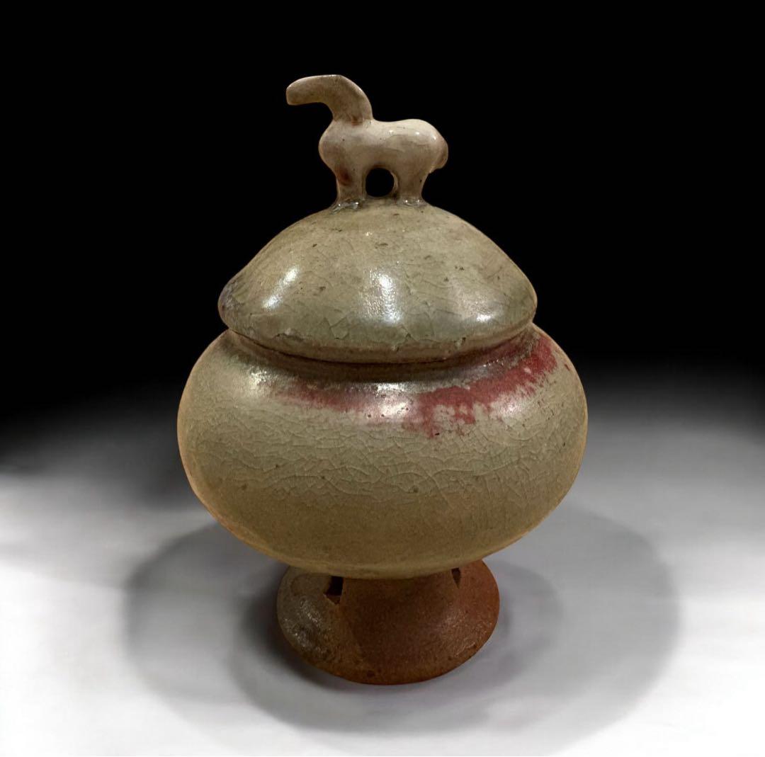 藤平伸　馬飾壺 小壺 木箱付き 共箱 陶器 陶芸品