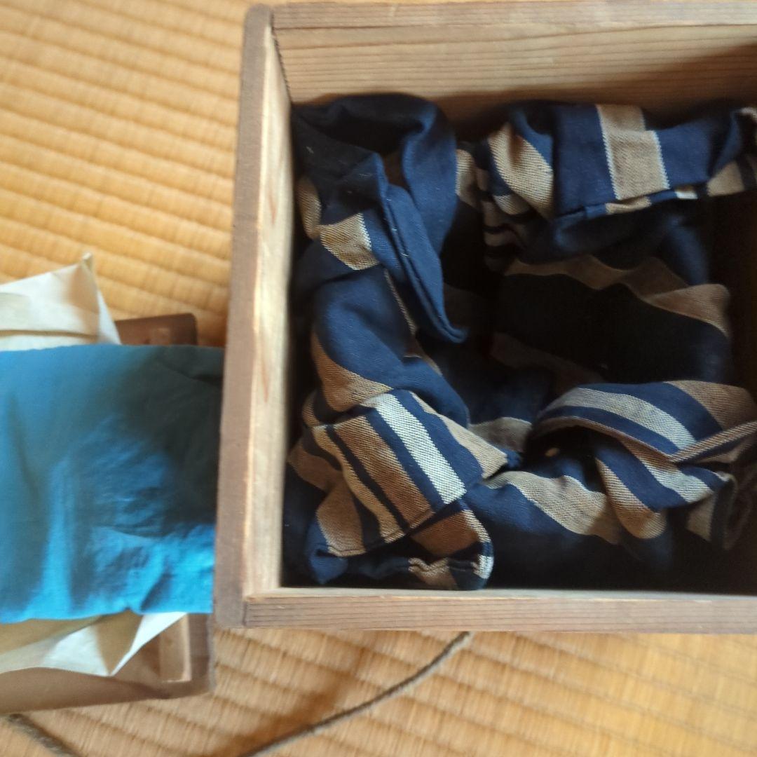 蓋付き陶器壺 木箱付き　伊賀竹節水指　骨董品