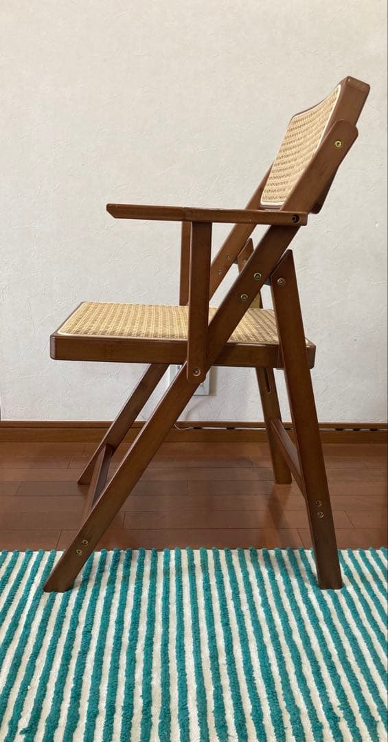 【美品】Rattan Folding Chair ラタン折りたたみチェア