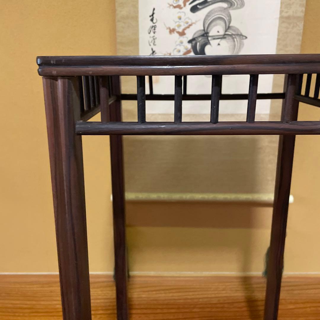 【唐木】懸崖1.1尺 盆栽台 黒檀 ビンテージ品 高卓(こうしょく)【訳あり品】