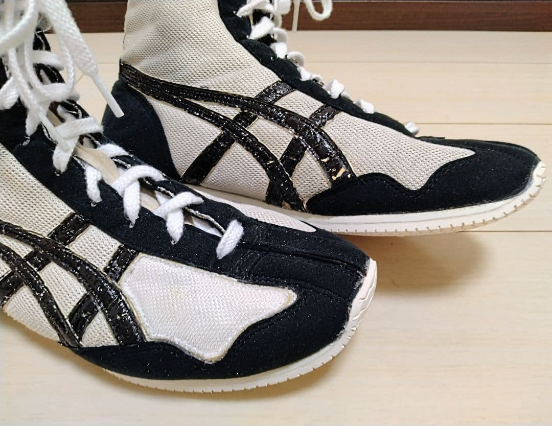 【ソール交換済】アシックス ボクシングシューズ 白ロング 27cm