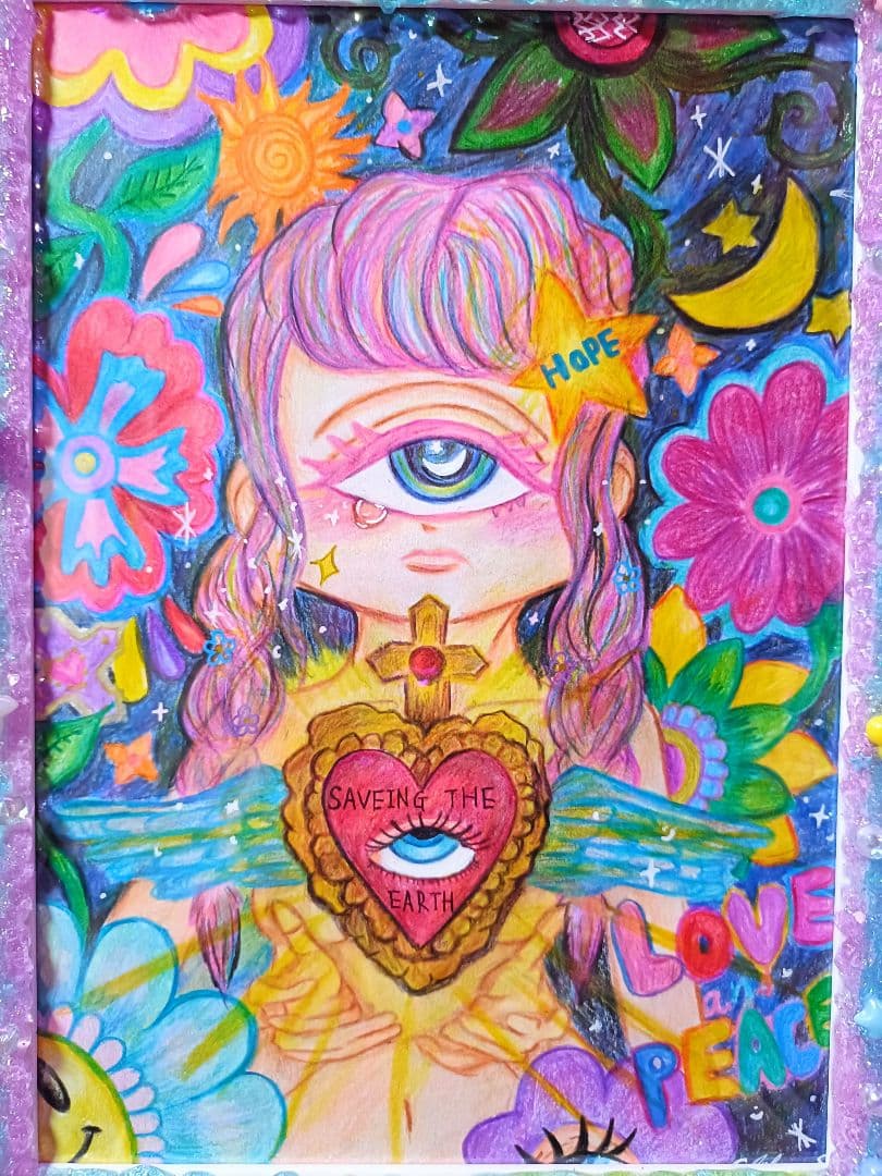 【一点物アート】Icono-Eye-再生-Saving the EARTH