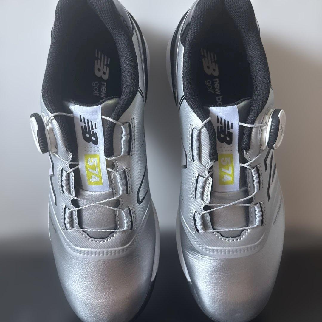 New Balance 574 ゴルフシューズ シルバー