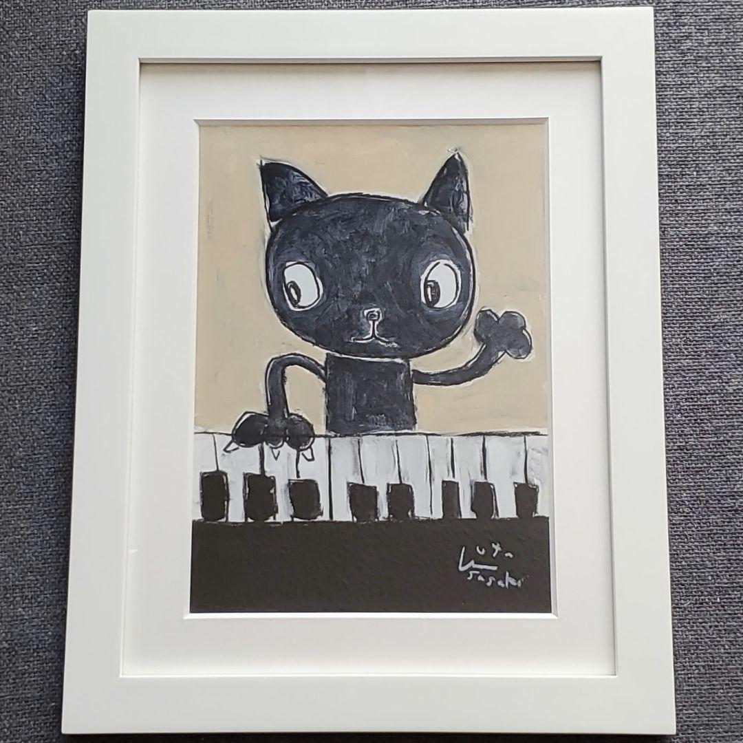 絵画 原画 lilting number 2016 黒猫 現代アート