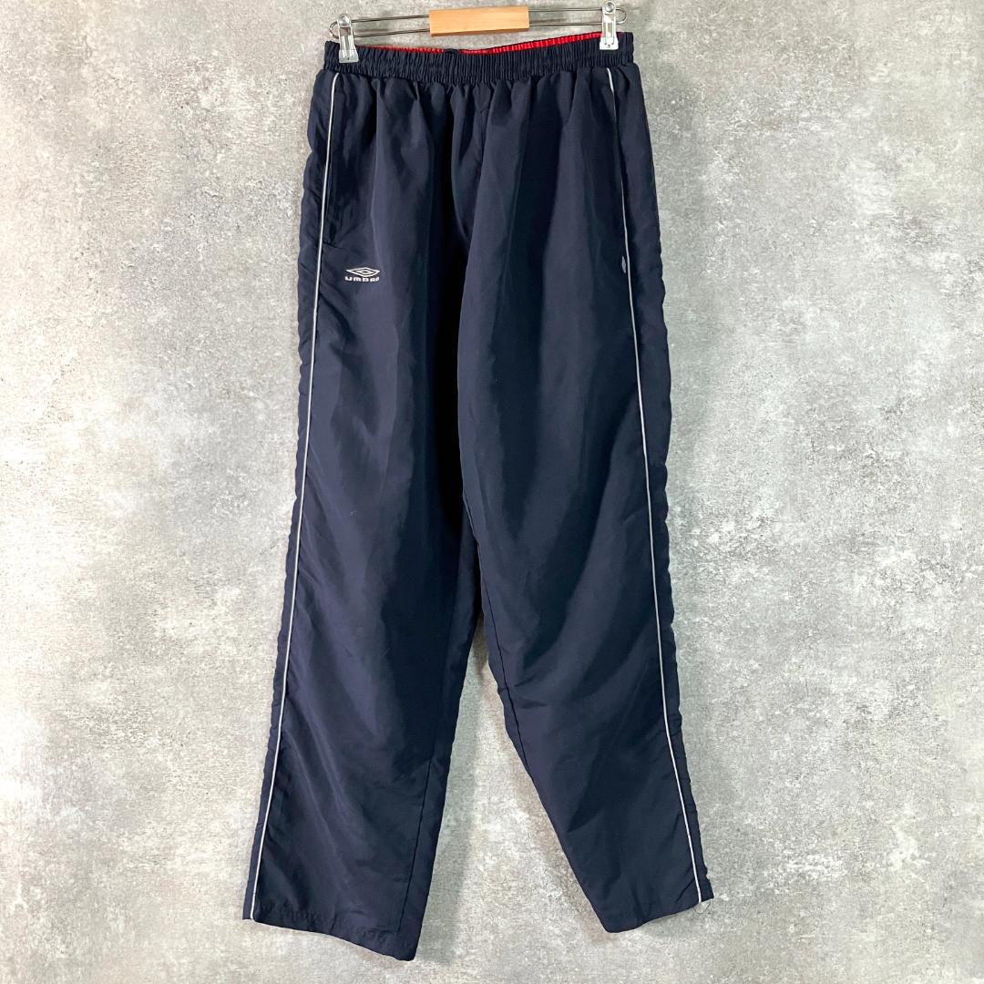 UMBRO　トラックパンツ　ネイビー　ジャージ　ロゴ　メッシュ　フィットネス