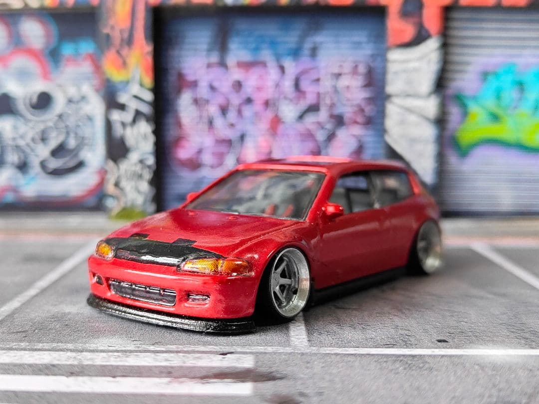 ホットウィールカスタム ホンダ シビック EG6 全塗装☆深リム トミカ改造