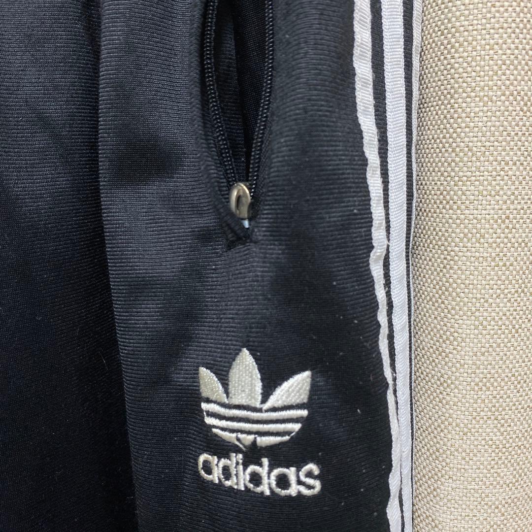 adidas ジャージ上下セット ブラック 3本ライン ロゴ チャーム ジッパー
