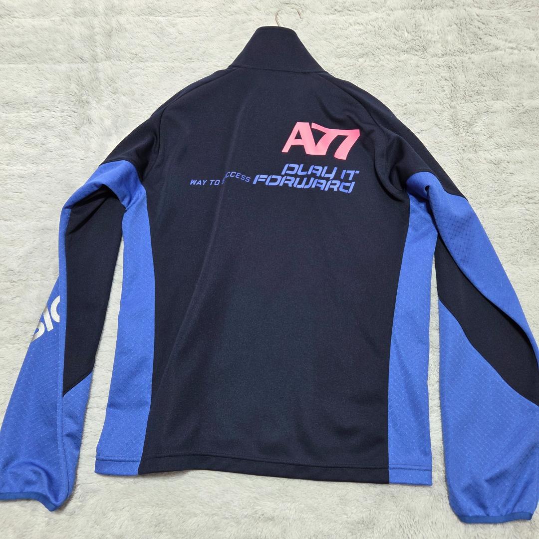 アシックスASICS　ジャージ上下　XL　L　A77　ランニング　ネイビー紺色
