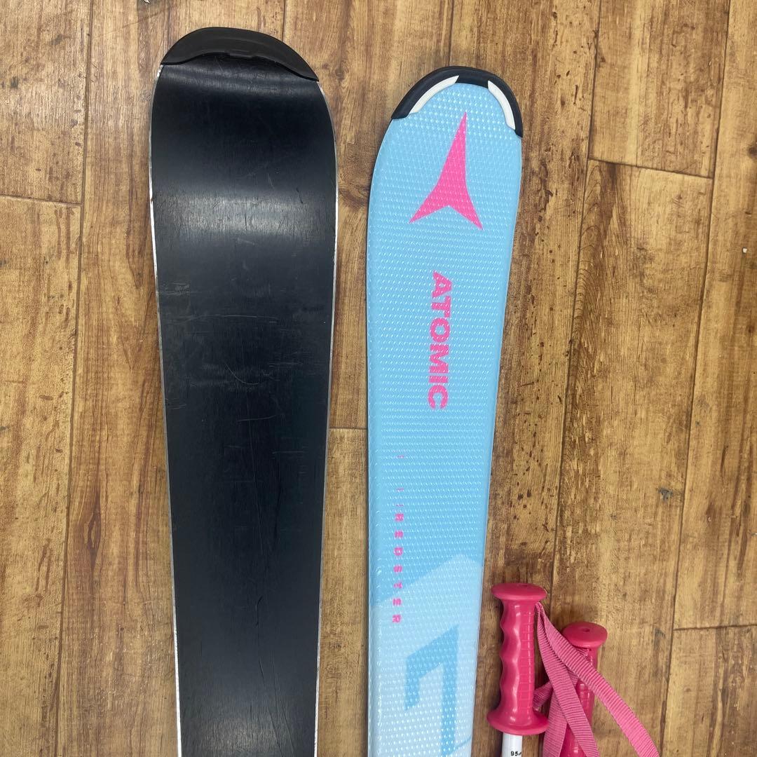 ATOMIC スキー板 140cm ジュニア セット ストック付 初心者OK