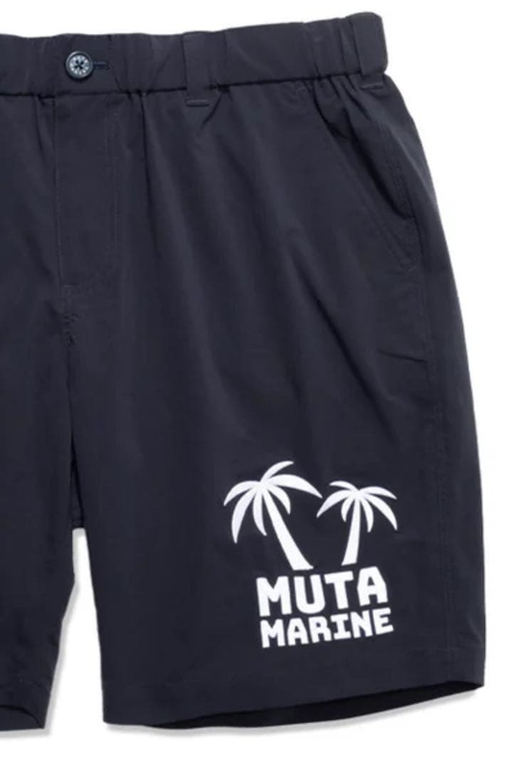 MUTA MARINE ストレッチショートパンツ　パームツリー　4 S ネイビー