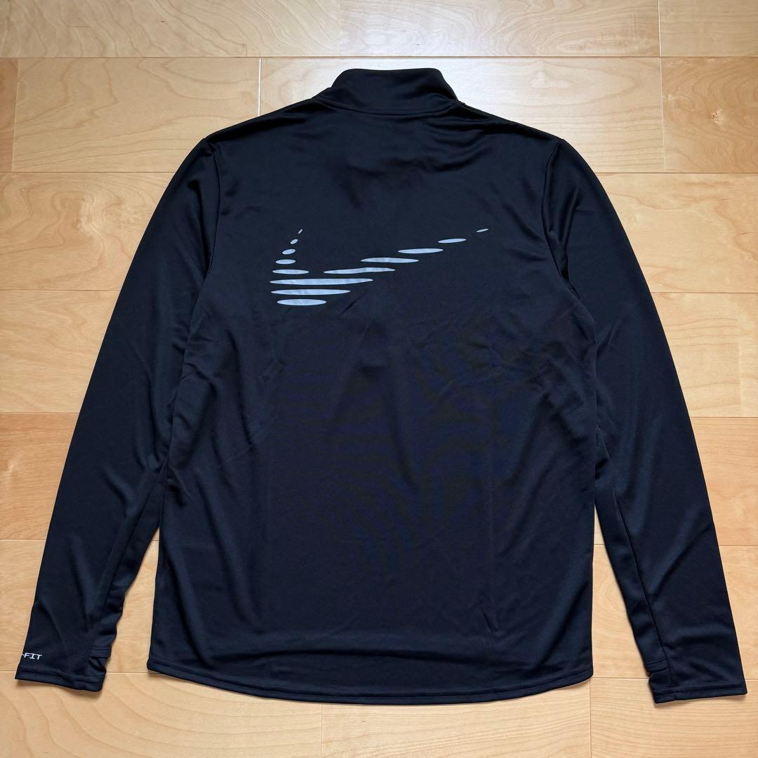 NIKEナイキ　ランニングウェア　長袖　ハーフジップアップシャツ　黒　L 新品