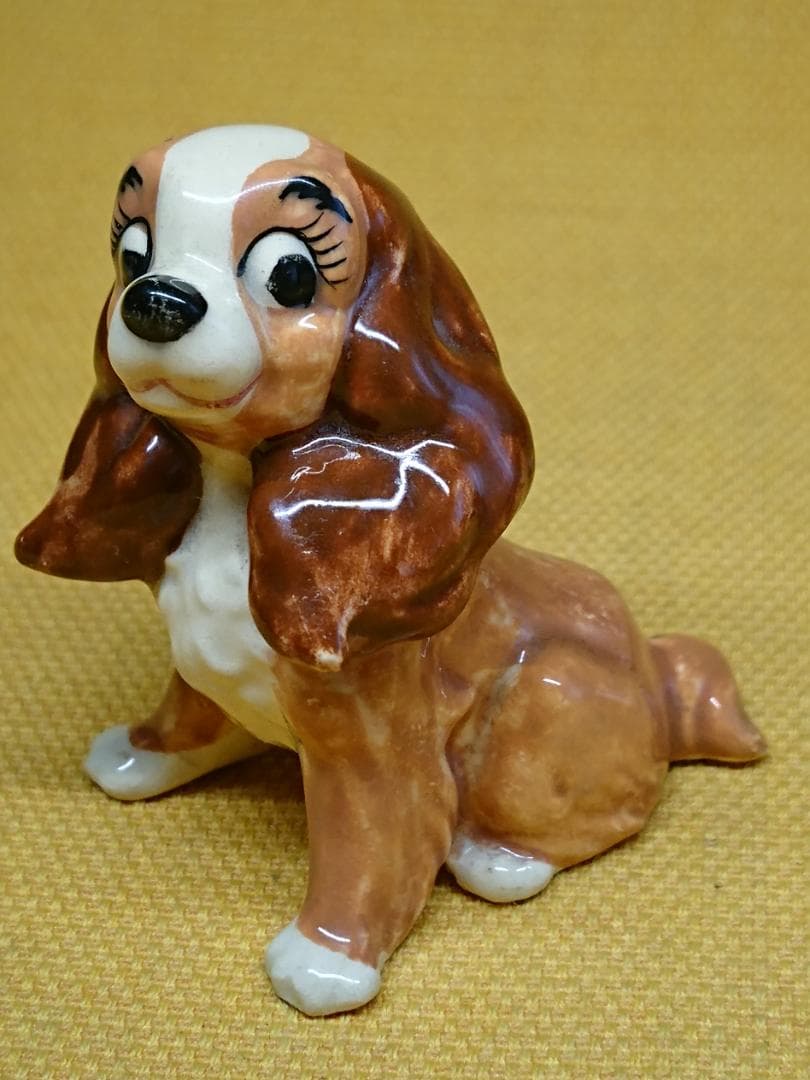 ディズニー　ビンテージ　犬　陶器　置物　インテリア　工芸品　美術品　A2987