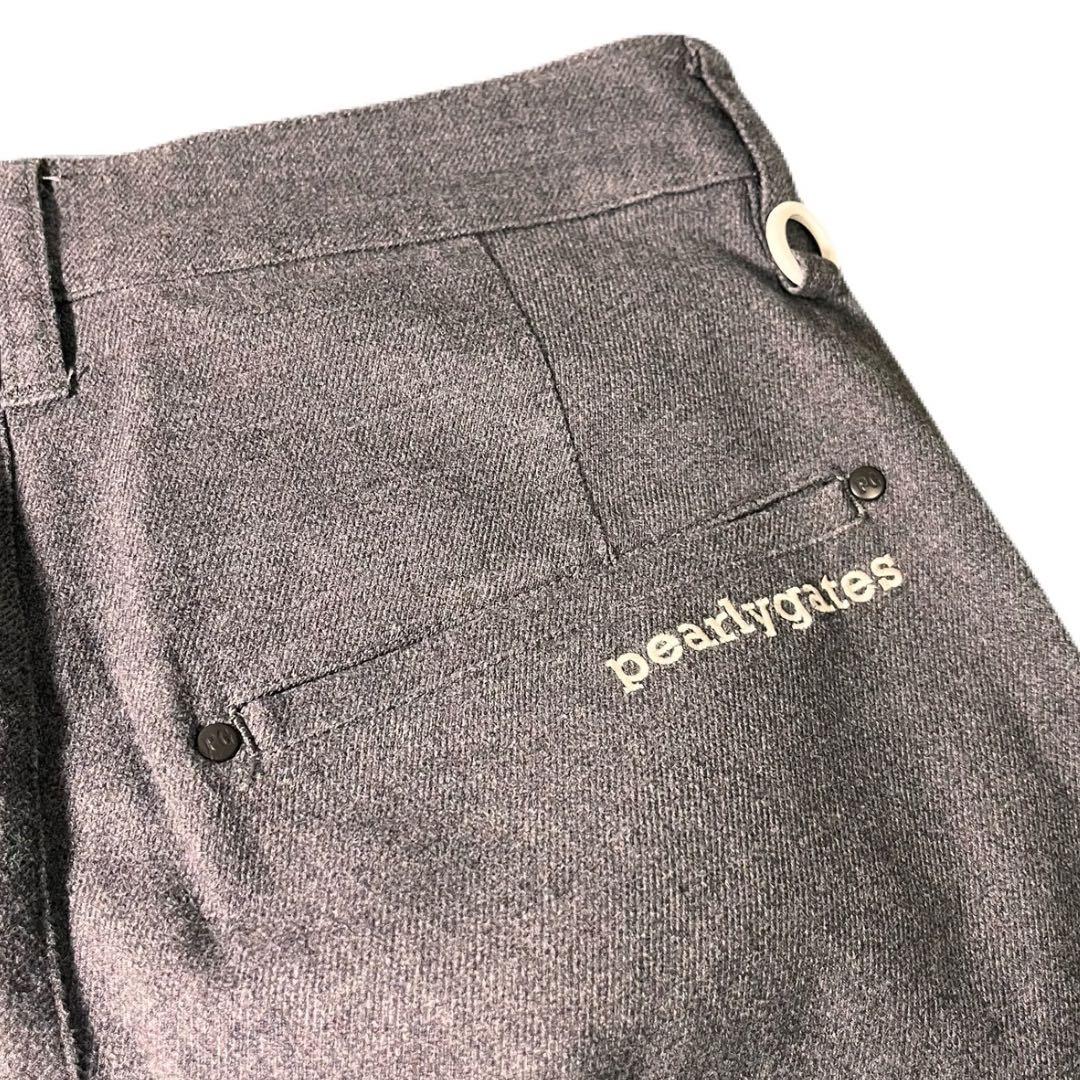 【美品】パーリーゲイツ ストレッチ パンツ 0 杢グレー TSI正規品 ロゴ刺繍