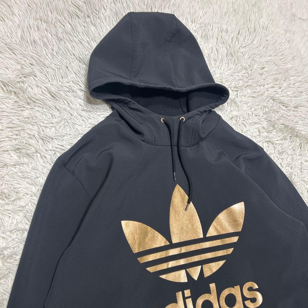 adidas 希少カラー　ゴールドロゴ　撥水パーカー　スノボウェア　デカロゴ