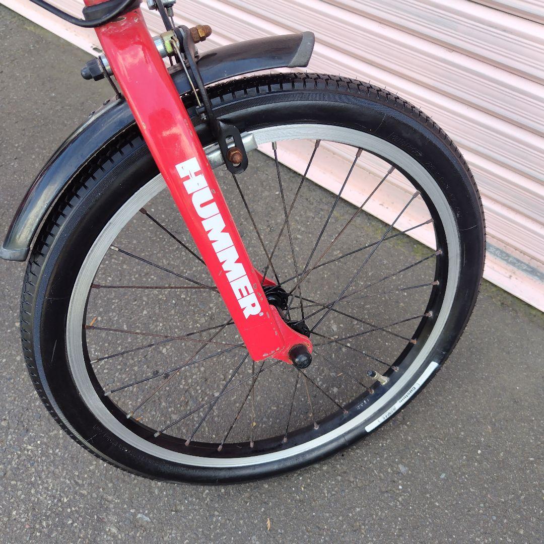 札幌限定‼️6段変速機付き‼️HUMMER 折りたたみ自転車 レッド　20インチ