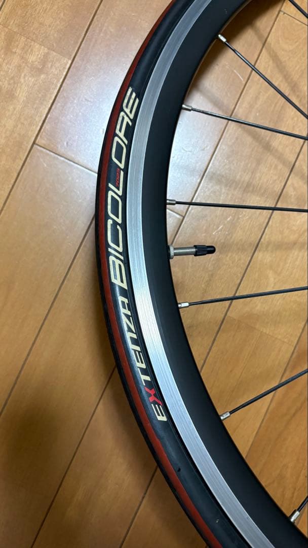 シマノR500ホイール前後+105カセット+クイックリリース+中古タイヤ付き