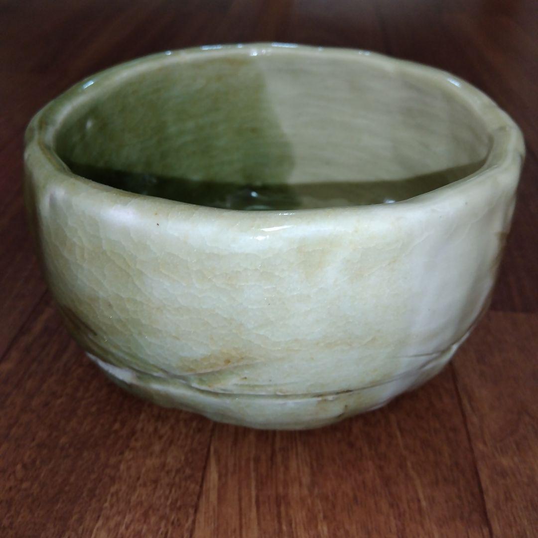 【レア 一点物】鉢 蜻蛉 緑色 陶器製 トンボ 850g