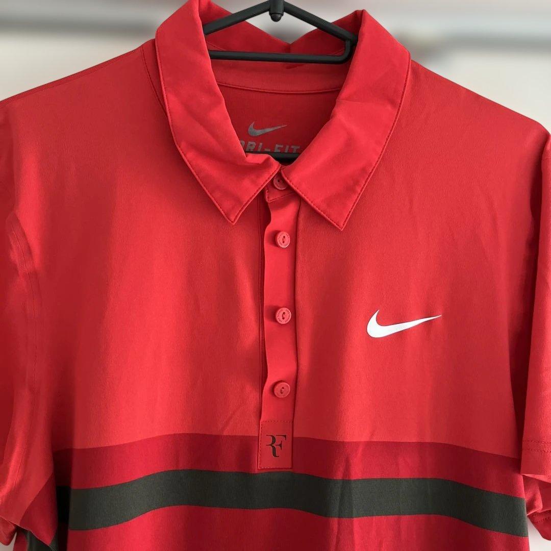 NIKE ナイキ　テニス　RF ポロシャツ　赤　M ② フェデラー
